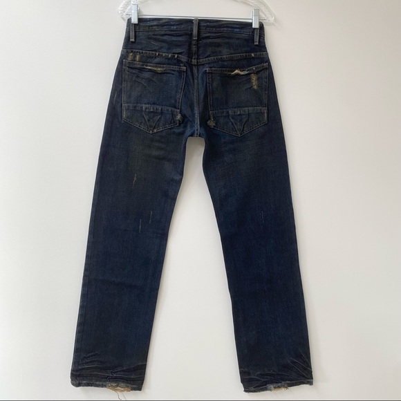 Mens Rick Owens 2014 Slab distressed straight leg jeans style# mkd2014 - Picture 7 of 12